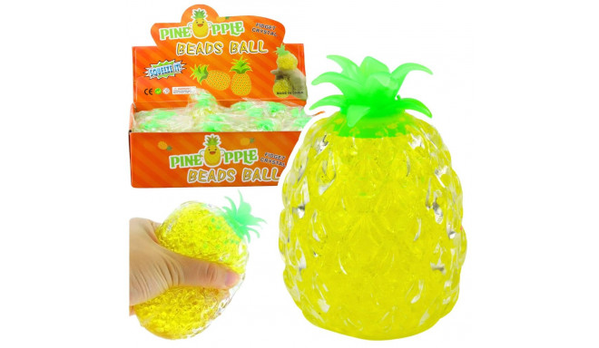 Gniotek Ananas Owoc Antystresowy Z Kulkami Hydrożelowymi Żółty