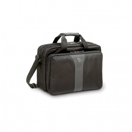 "WENGER Legacy Doppelnotebooktasche fuer 35.8 bis 39.6cm 14.1 bis 15.6Zoll Laptop schwarz grau"