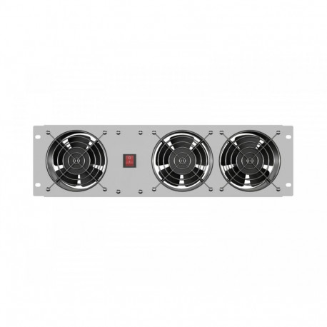 Vertikaalne 19-tolline ventilatsioonipaneel rack-kapile, 3 ventilaatorit, 230V, hall
