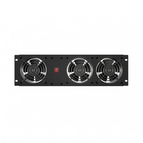 Ventilation panel vertical 19 inches for rack cabinet, 3 fans, 230V, black