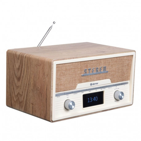 Denver MDA-525LW retro system DAB+/FM/BT/CD light wood