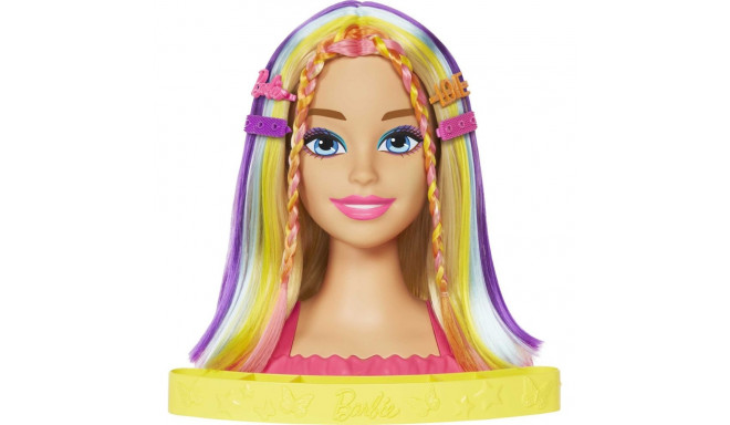 Mattel Barbie nuku soengupea neoonvikerkaarevärvilised blondid juuksed HMD78