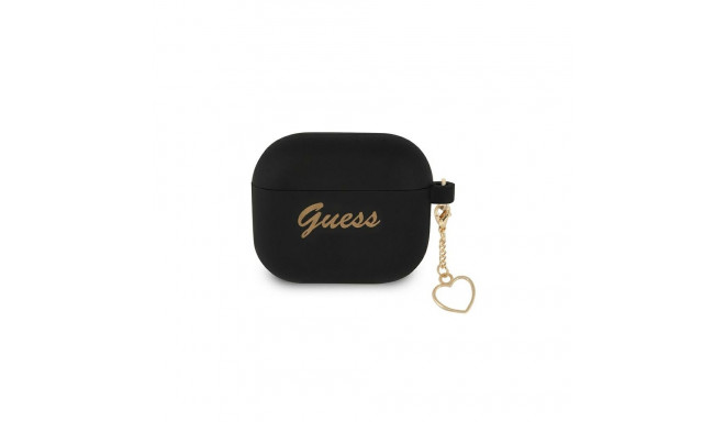 Guess GUA3LSCHSK AirPods 3 cover black Silicone Charm Heart Collection