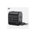 USAMS wall adapter 2xUSB T55 12W 4-in-1 US/AU/EU/UK black CC173TC01 (US-CC173) Universal Travel Char