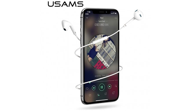 USAMS stereo kõrvaklapid EP-24 Lightning iPhone 7/8/X/XS/XS Max/XR valge HSEP2401