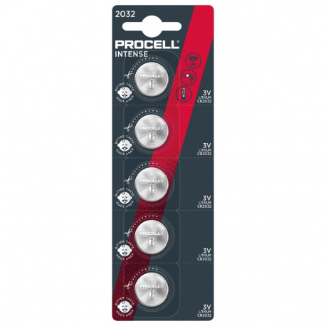 Battery - Procell Intense CR2032 3V Lithium Coin Cell 5 Pack