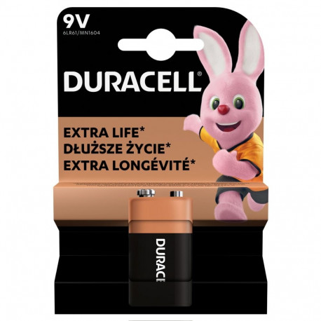 Battery - Duracell 9V MN1604 6LR61 Duralock Technology 10-Year Shelf Life