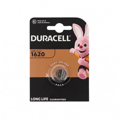 Battery - Duracell CR1620 3V Lithium Coin Cell 16mm x 2mm
