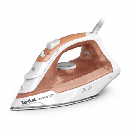 Iron - Tefal Virtuo 30 FV2C40E0 2000W Ceramic Soleplate 27g/min Steam Peach, White