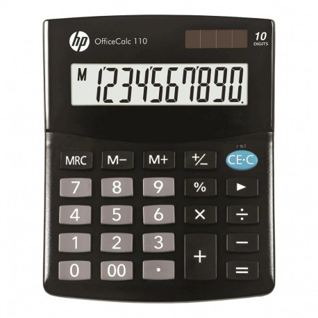 Calculator - HP OC 110 10-Digit LCD Display Solar Power Black