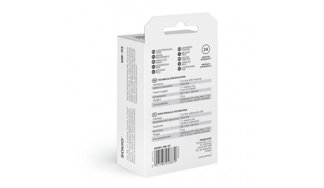 Wireless Mouse - SAVIO MB-03 1000 DPI Wireless AA Battery