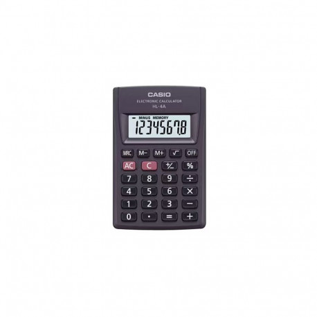 Calculator - CASIO HL-4A-B 8-Digit Pocket 25 Buttons Battery Operated Black