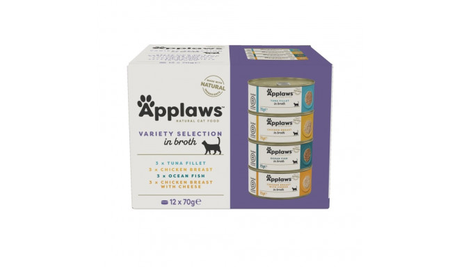 Cat Food - APPLAWS Variety Selection Multipack 12x70g Wet Food Gluten-Free