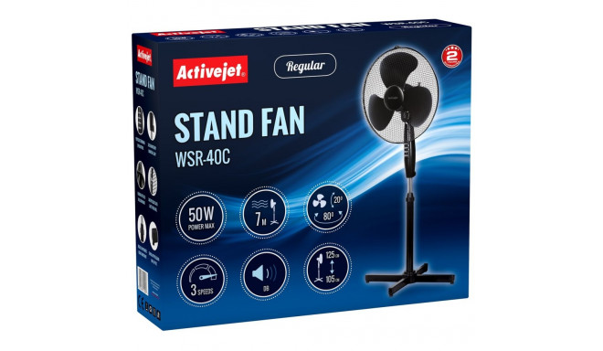 Home Appliance - Activejet WSR-40C Stand Fan 43 cm 3 Speed Oscillation 80°