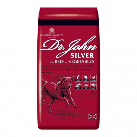 Dog Food - DR JOHN Silver Beef Dry Dog Food 15kg 18% Protein 6% Fat