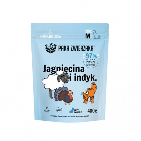 Cat Food - PAKA ZWIERZAKA Lamb and Turkey Dry Food for Adult Cats 400g