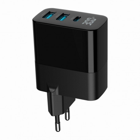 Mobile Device Charger - Gembird TA-UC-PDQC30LCD-BK-02 Universal AC Fast Charging Black