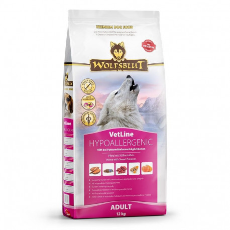 Dog Food - WOLFSBLUT VetLine Hypoallergenic Horse 12kg Grain-Free