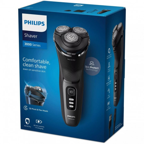 Electric Shaver - Philips S3244/12 Wet & Dry, 60 Min Cordless, 3 Blades