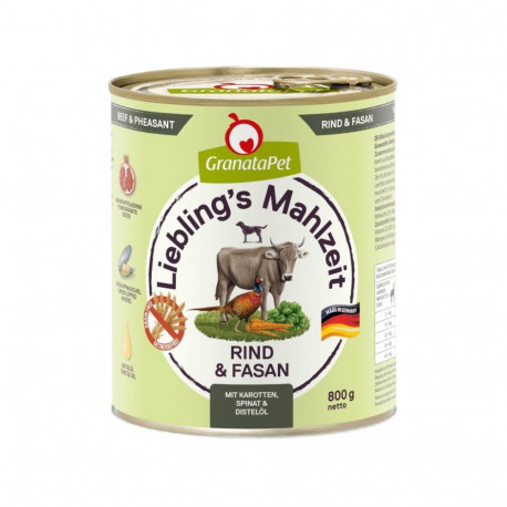 Dog Food - GRANATAPET Liebling's Mahlzeit Beef & Pheasant Wet 800g Grain-Free