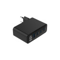 Mobile Device Charger - Gembird TA-UC-PDQC100LCD-01 100W Fast Charging Black