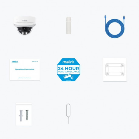 IP Security Camera - Reolink P437 4K Outdoor IK10 PoE 5X Optical Zoom Color Night Vision