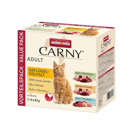 Cat Food - ANIMONDA Carny Adult Poultry Mix Wet 8x85g Gluten-Free