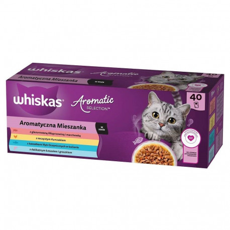 Cat Food - WHISKAS Aromatic Selection Mix 40x85g Wet Food for Adult Cats