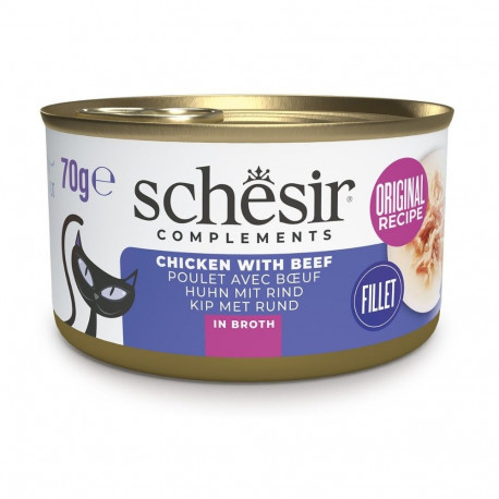 Cat Food - SCHESIR Chicken with Beef in Broth 70g Gluten-Free Soy-Free