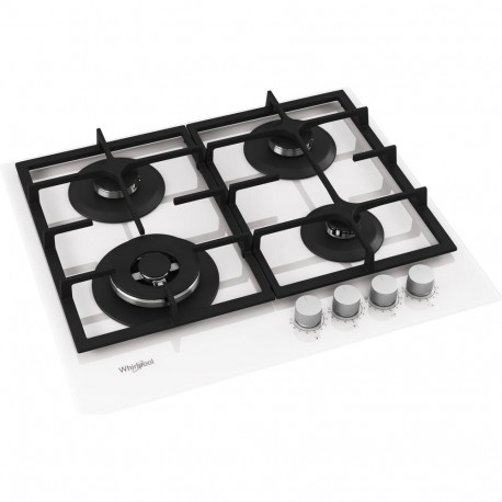 Gas Hob - Whirlpool AKTL629/WH 59cm 4 Zone Glass Top 7800W White