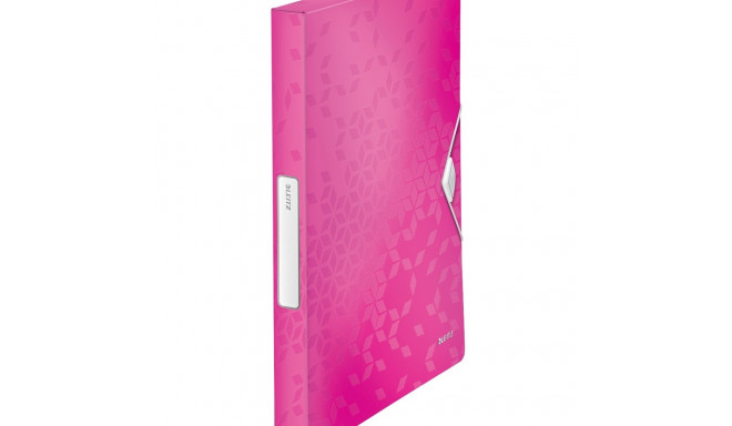 Kummiga karp A4 3cm Leitz WOW PP metallik roosa