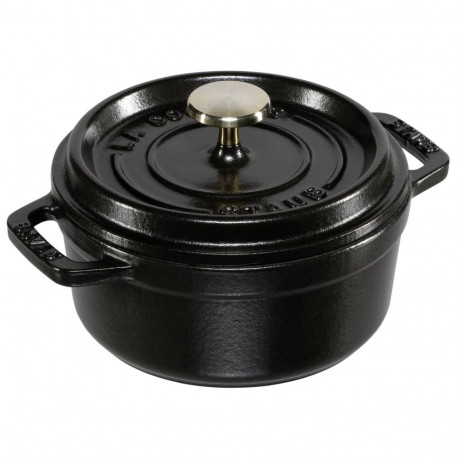 Staub Cocotte 12cm ümmargune must malmist