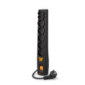 SURGE PROTECTOR ACAR P7 3M 5X FRENCH OUTLETS 2X EUROPLUG OUTLETS BLACK
