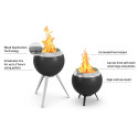 HOFATS MOON 45 all black Fire Basket with high stand