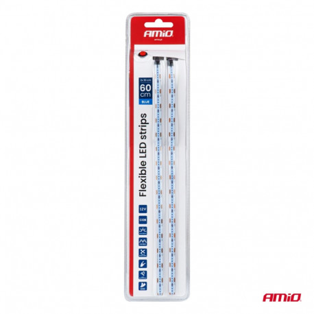 LED COB ribad 2x30 cm 12 V sinine