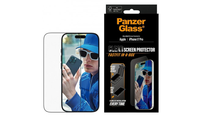 PanzerGlass Ultra-Wide Fit Fastfit Tempered Glass for iPhone 17 Pro