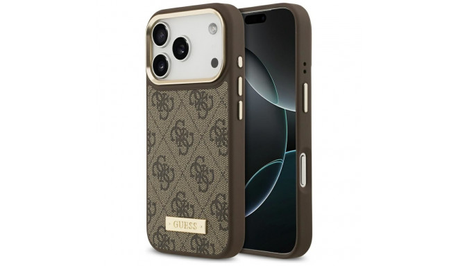 Guess 4G Logo Plate MagSafe case for iPhone 17 Pro - brown