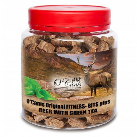 O'CANIS koeramaius Fitness-Bits Plus, hirvelihaga ja rohelise teega, 400g