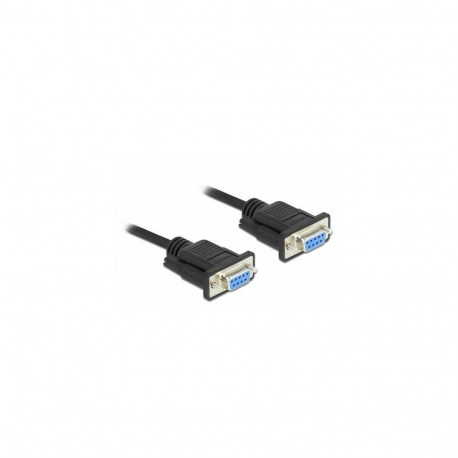 DeLOCK Serial Cable RS-232 D-Sub9 female to female null modem with narrow plug housing 10 m