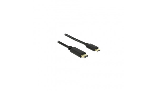 DeLOCK 2m, USB2.0-C/USB2.0 Micro-B USB cable Micro-USB B USB C Black