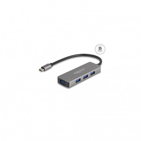 DeLOCK 4 Port USB 5 Gbps Hub with USB Type-C connector – USB Type-A ports on the side