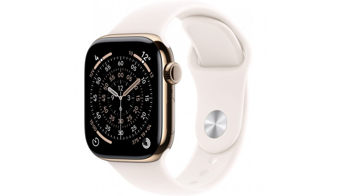 "Apple Watch S11 Titan Gold Cellular 46mm (Sportarmband blassrosa) M/L"