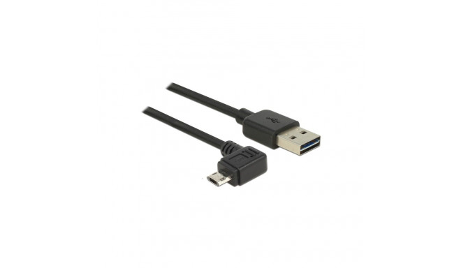 "DELOCK Kabel EASY USB 2.0-A > EASY Micro-B links/rechts gewinkelt Stecker/Stecker 1 m"