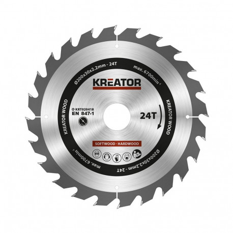 Saw blade for wood Ø200x30x2.2mm, 24 teeth Kreator