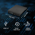 Qoltec optiline CD/DVD korpus USB 3.0 9,5mm SATA