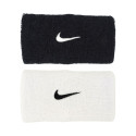 Frotki na rękę Nike Swoosh Wristbands 2 szt. biało-czarne N1012406036OS