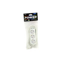 Extension cord 3-part white 3m