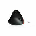 Ergonoomiline Optiline Hiir Ewent EW3156 1000 dpi USB Must Punane/Must