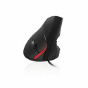 Ergonoomiline Optiline Hiir Ewent EW3156 1000 dpi USB Must Punane/Must