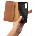 iCarer case Haitang Leather Wallet Case Samsung Galaxy S22 Plus, brown